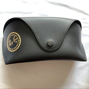 Ray-Ban Large Black Sunglass Case with Belt loop, Cleaning cloth.